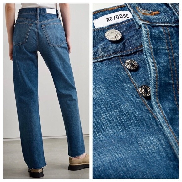 NWT Re/Done Redone Jeans 90s High Rise Loose Fit Medium Wash 100% Cotton 31 - Picture 3 of 11